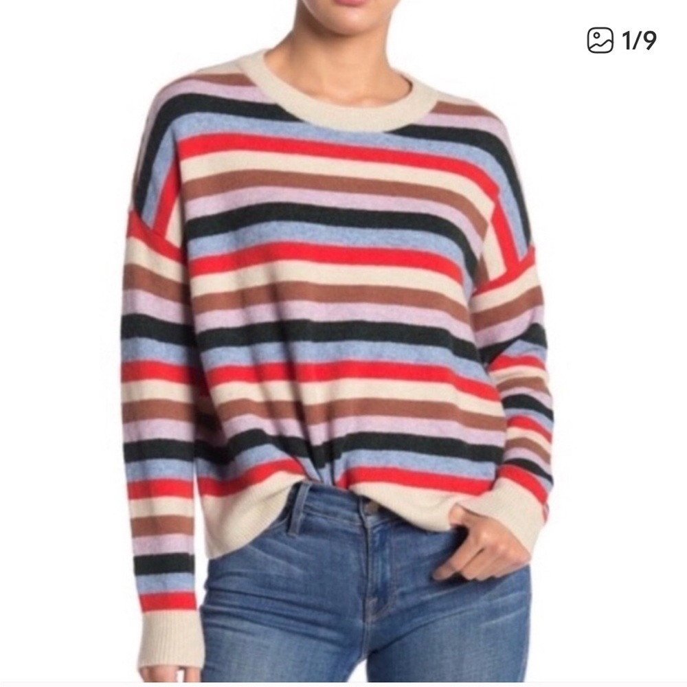 Madewell Striped James Pullover Sweater XS Wool Blend